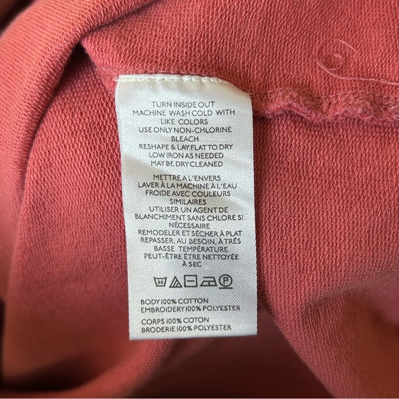 Anthropologie Fern and Floral Appliqué Embroidered Pink Crewneck Sweatshirt M - Picture 9 of 10